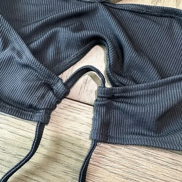 Bundle of 2 SHEIN Black Halter Crop Bra Top and White Tube Bra Top Size Small - Picture 10 of 12